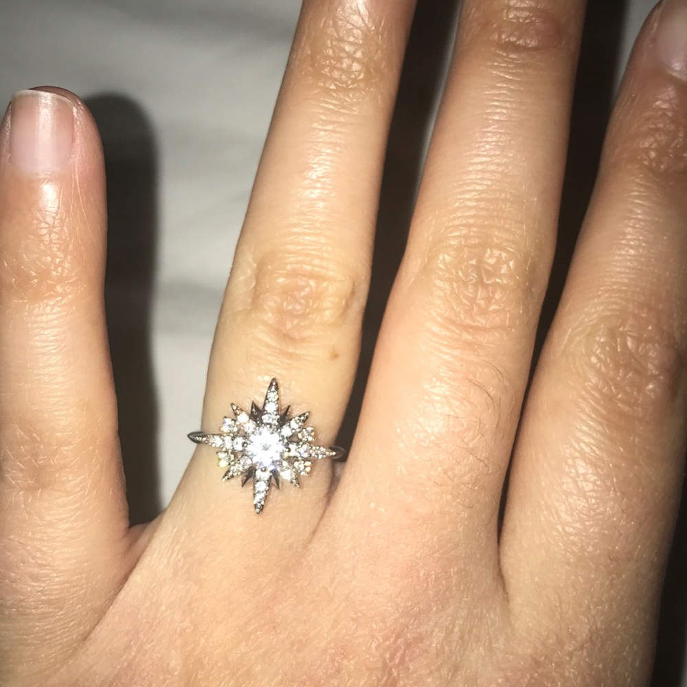 Nadri silver rhinestone size 6 ring.